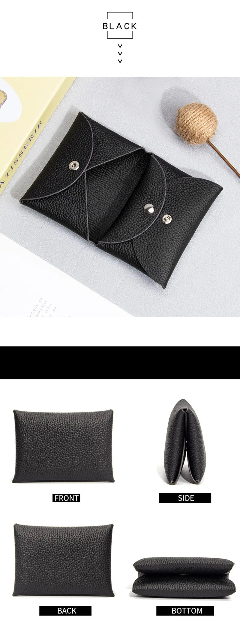Cowhide Mini Envelope Card Bag Women's Business Card Holder Credit Cards Document Bag Coin Purse Designer Classic Card Bag