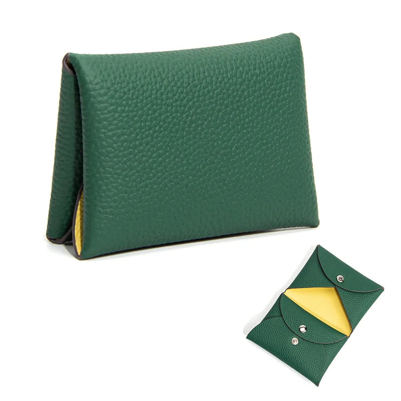 Cowhide Mini Envelope Card Bag Women&