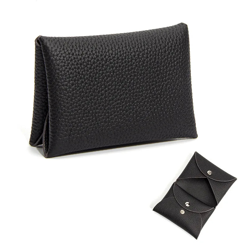 Cowhide Mini Envelope Card Bag Women's Business Card Holder Credit Cards Document Bag Coin Purse Designer Classic Card Bag