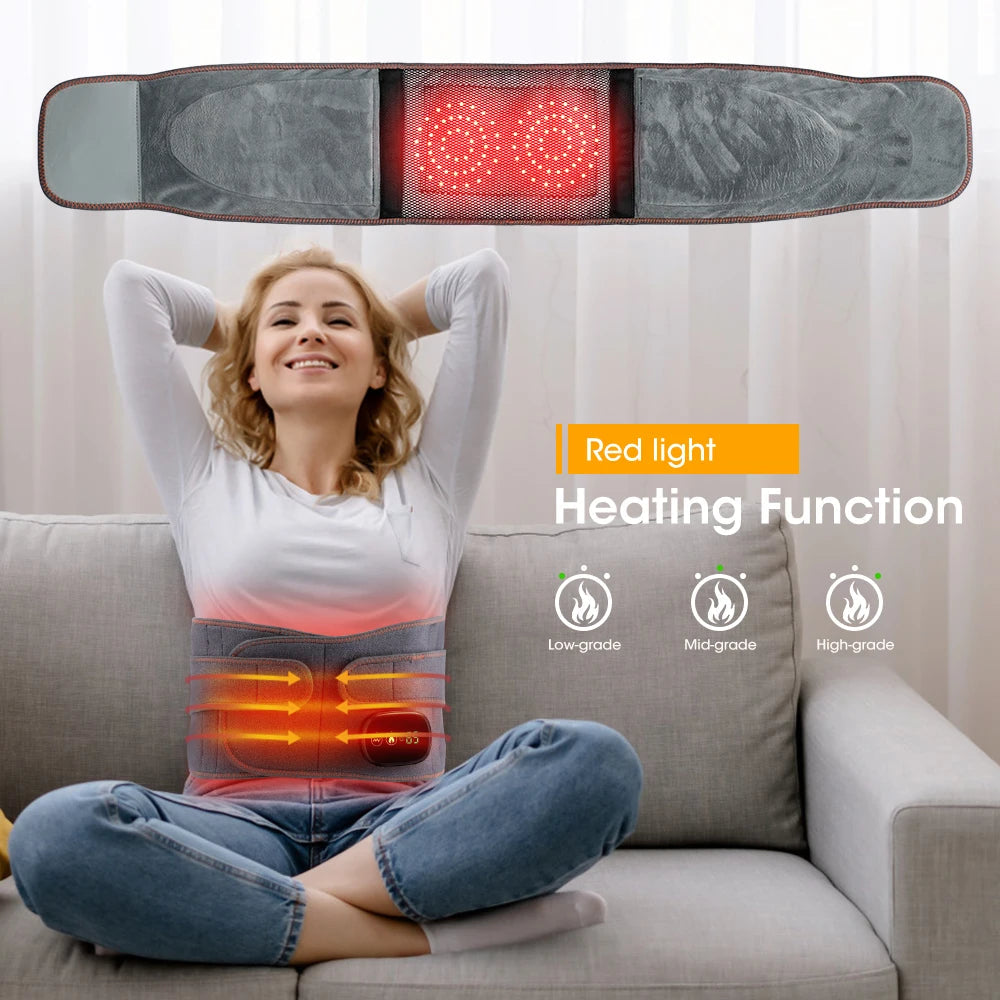 Faja lumbar con terapia de calor, masajeador, cinturón de masaje para la espalda