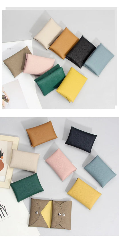 Cowhide Mini Envelope Card Bag Women&