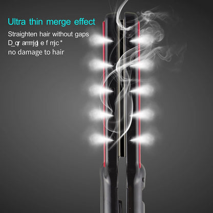 RUCHA Professional Hair Straightener Wide Plate Titanium Flat Iron Rapid Heating LCD Display PTC Treatment Hair Iron and Brush