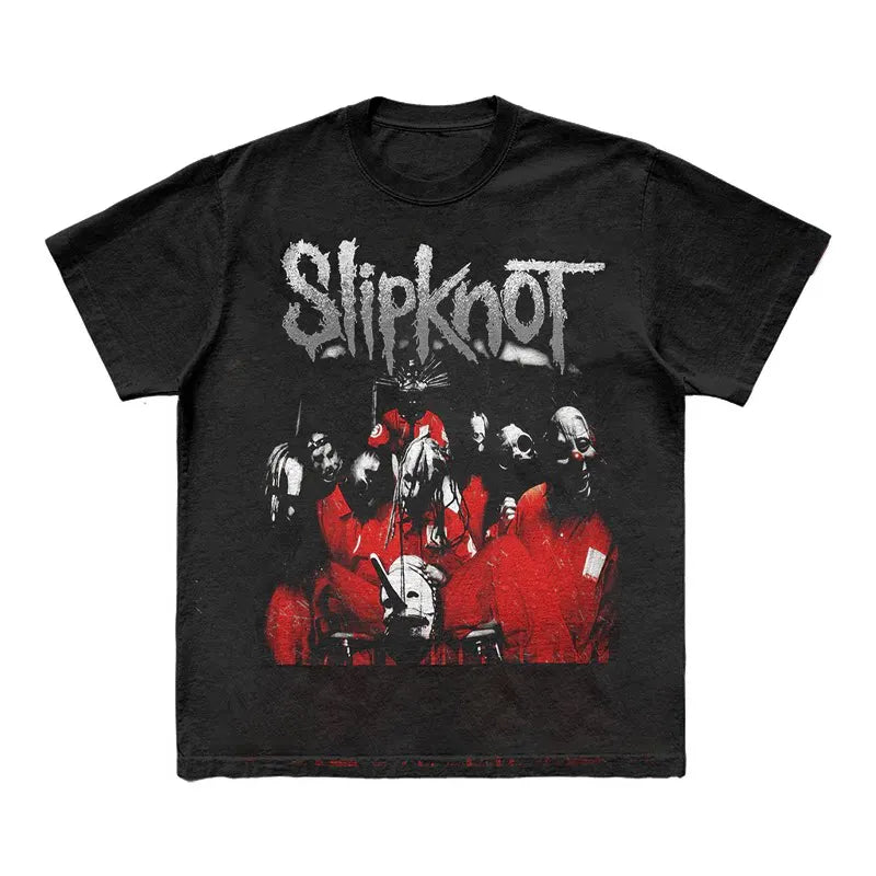 Camiseta SLIPKNOT estilo gótico 100 % algodón con estampado gráfico para hombre y mujer, ropa de calle de verano