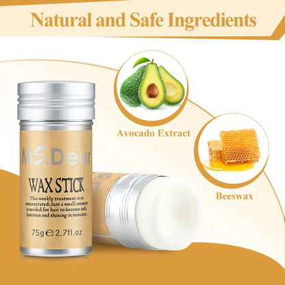 Cera en barra para pelucas, cera profesional en barra para el cabello, crema en gel no grasosa, cera en barra para el cabello para hombres y mujeres, artefacto para cabello roto