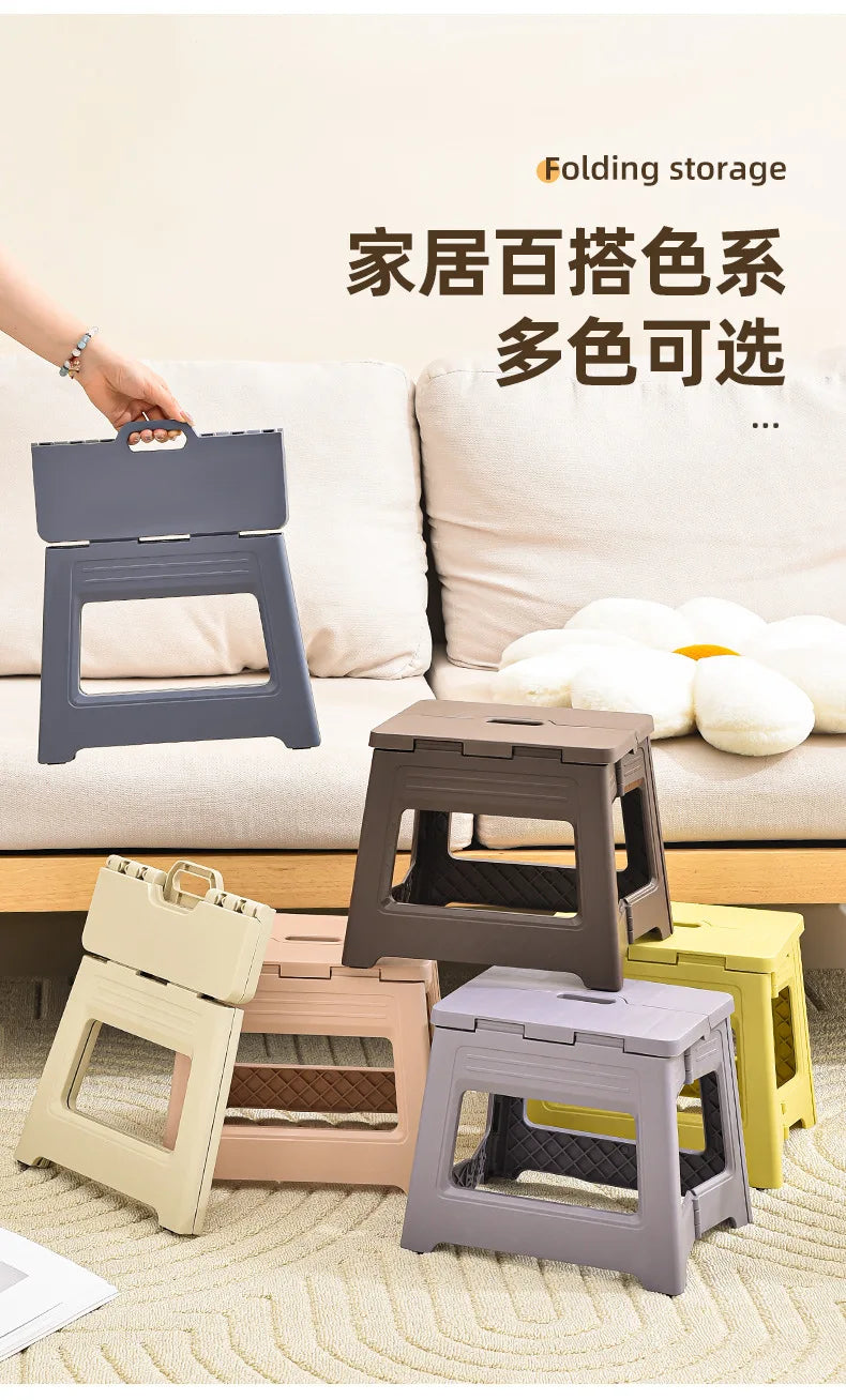 Lightweight Thickened Folding Stool for Outdoor Camping Fishing - Portable Integrated Design Home Travel Garden Magza Stool