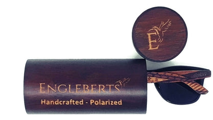 Gafas de sol de madera de cebra, estrellas y barras, con estuche de madera, polarizadas,