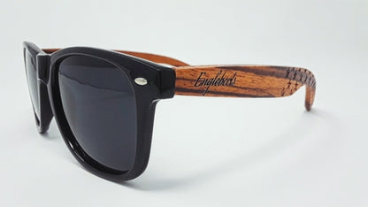 Gafas de sol de madera de cebra, estrellas y barras, con estuche de madera, polarizadas,