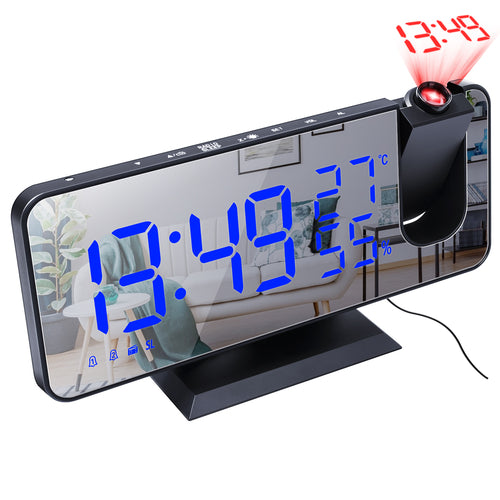 Proyector LED de reloj despertador inteligente digital con radio FM