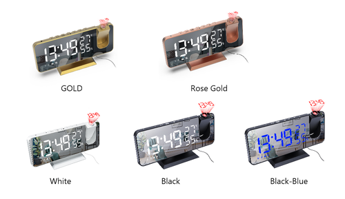 Proyector LED de reloj despertador inteligente digital con radio FM