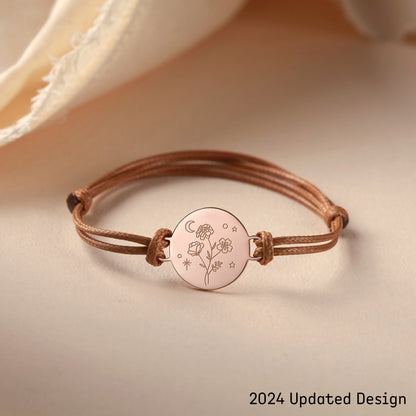 Pulsera con flores de nacimiento combinadas, Regalo de flor de nacimiento, Pulsera para mamá