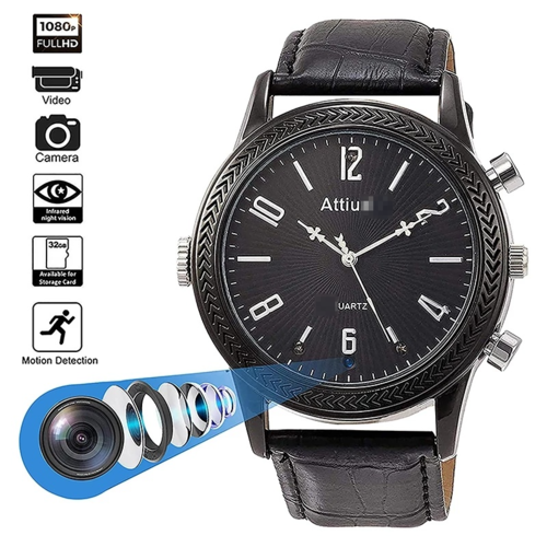 Grabadora de video Full HD 1080P, minicámara de reloj con visión nocturna IR