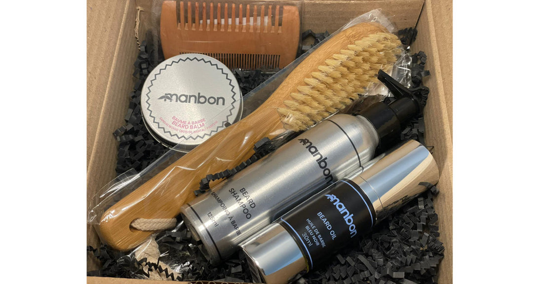 Kit de crecimiento y cuidado de barba natural y lujoso Manbon
