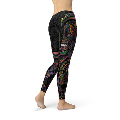 Leggings con calaveras de azúcar para mujer