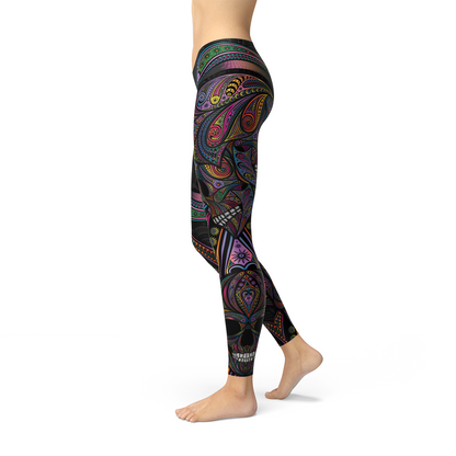 Leggings con calaveras de azúcar para mujer