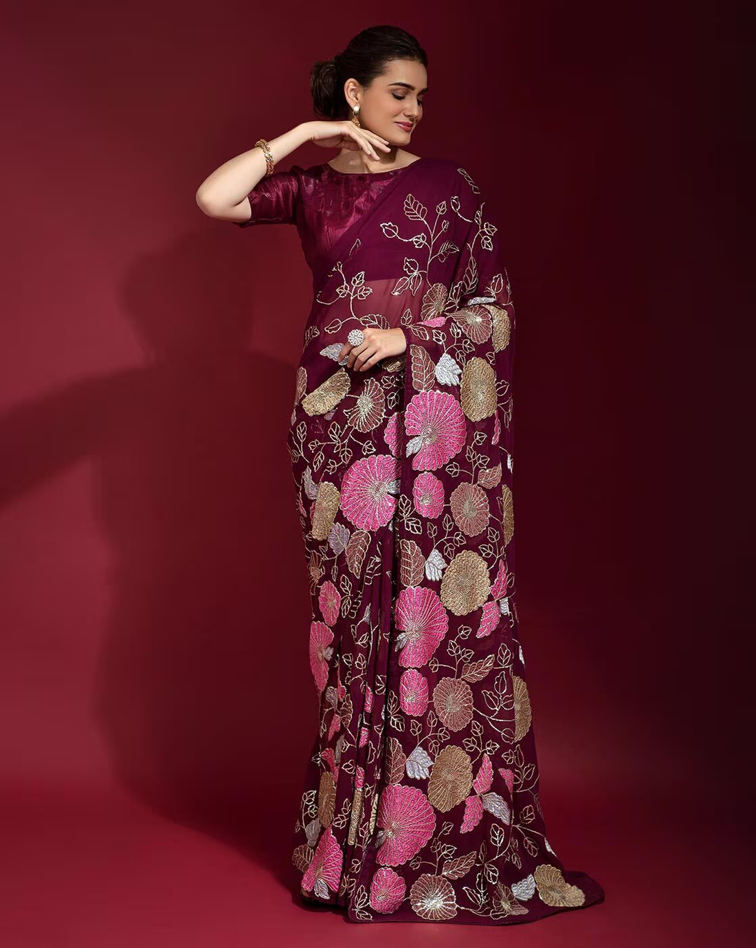 Sari estampado para mujer