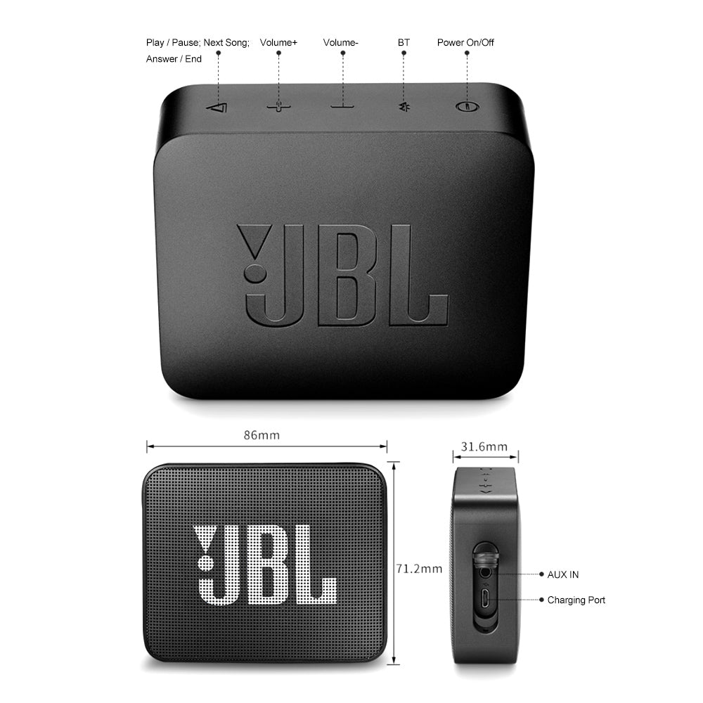 Altavoz Bluetooth Inalámbrico JBL GO 2 Resistente al Agua IPX7 con Micrófono