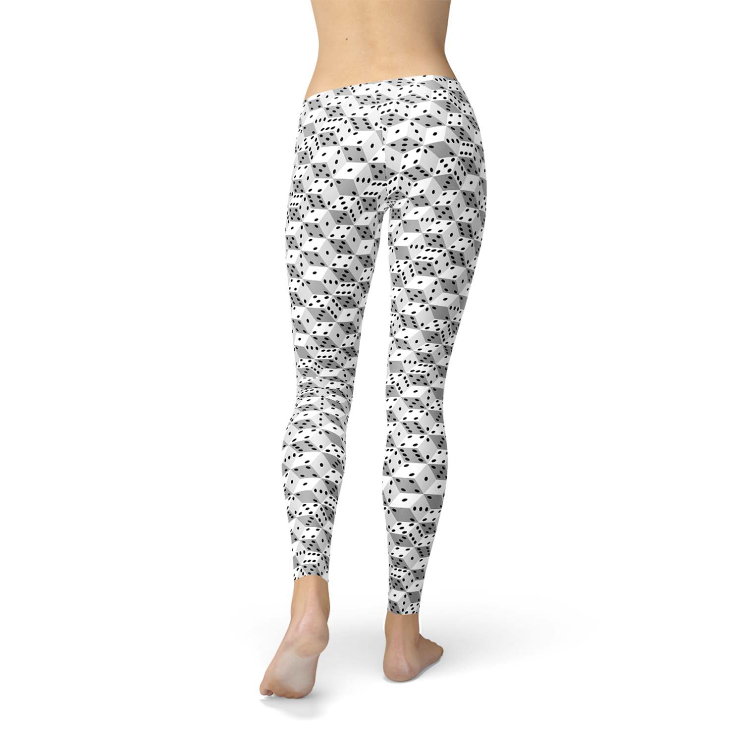 Leggings de dados blancos y negros para mujer