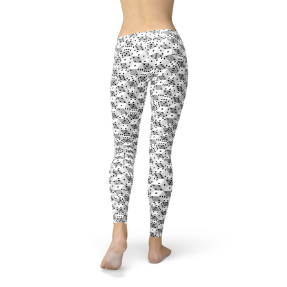Leggings de dados blancos y negros para mujer