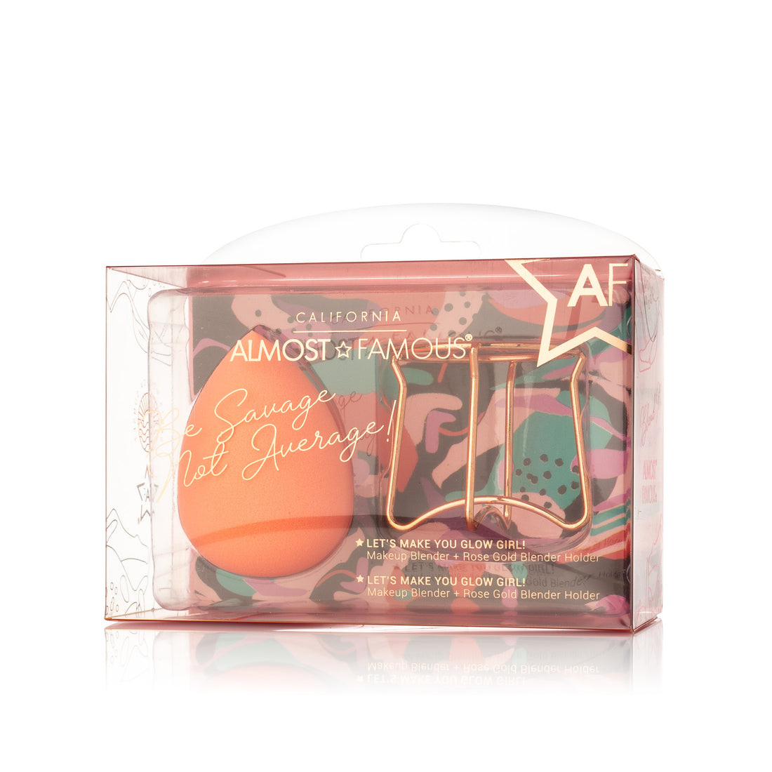 Esponja para Maquillaje Almost Famous con Soporte Oro Rosado