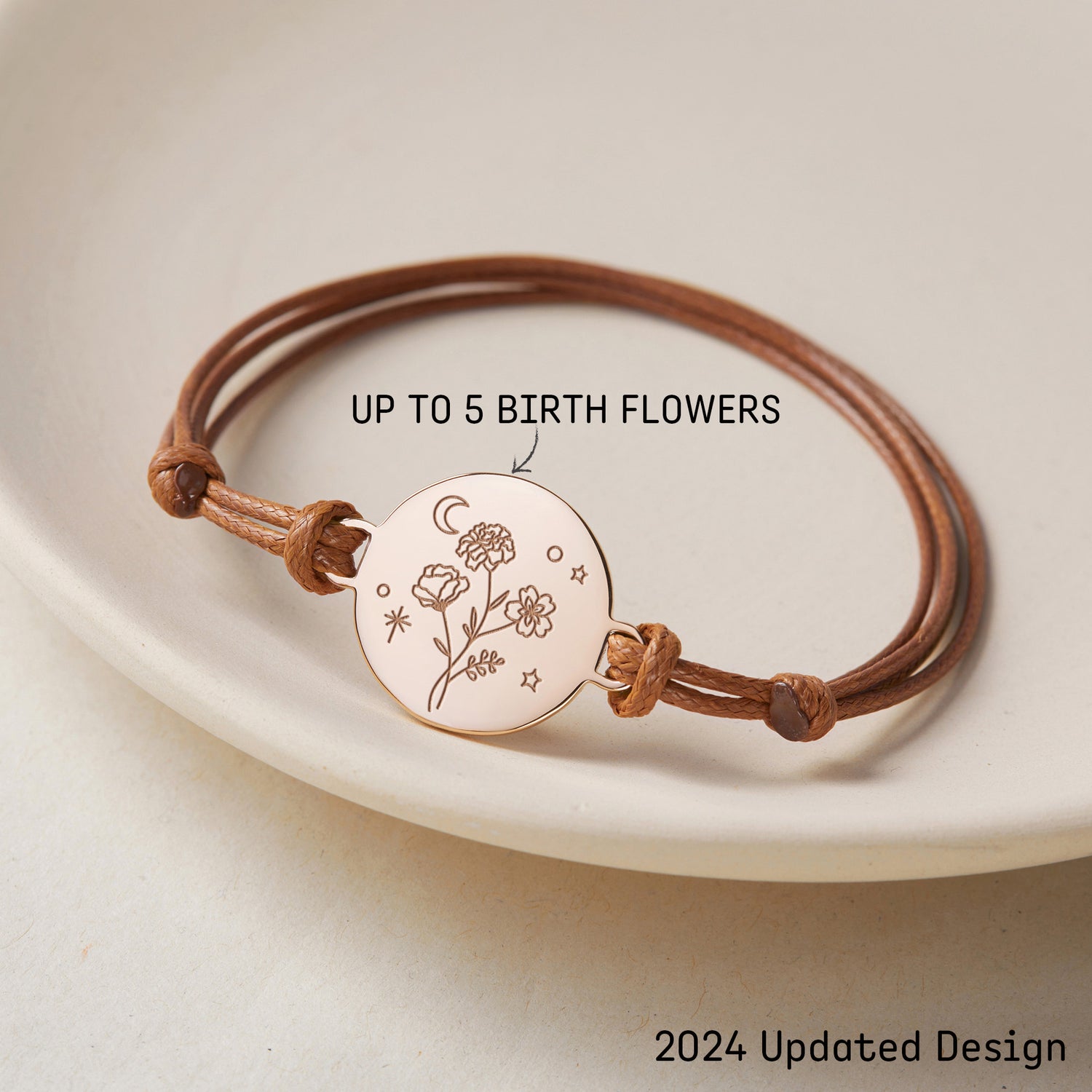 Pulsera con flores de nacimiento combinadas, Regalo de flor de nacimiento, Pulsera para mamá