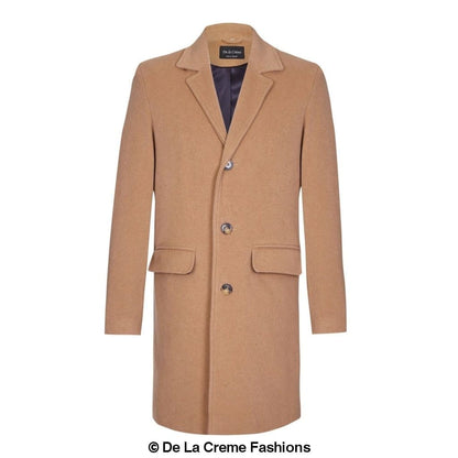 De La Creme MAN - Abrigo de mezcla de lana para hombre de un solo pecho