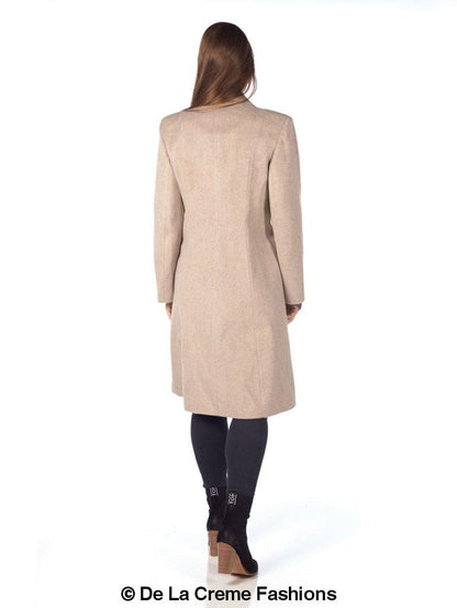 De La Creme - Abrigo largo de invierno de mezcla de mohair para mujer