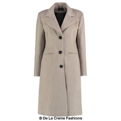 De La Creme - Abrigo largo de invierno de mezcla de mohair para mujer