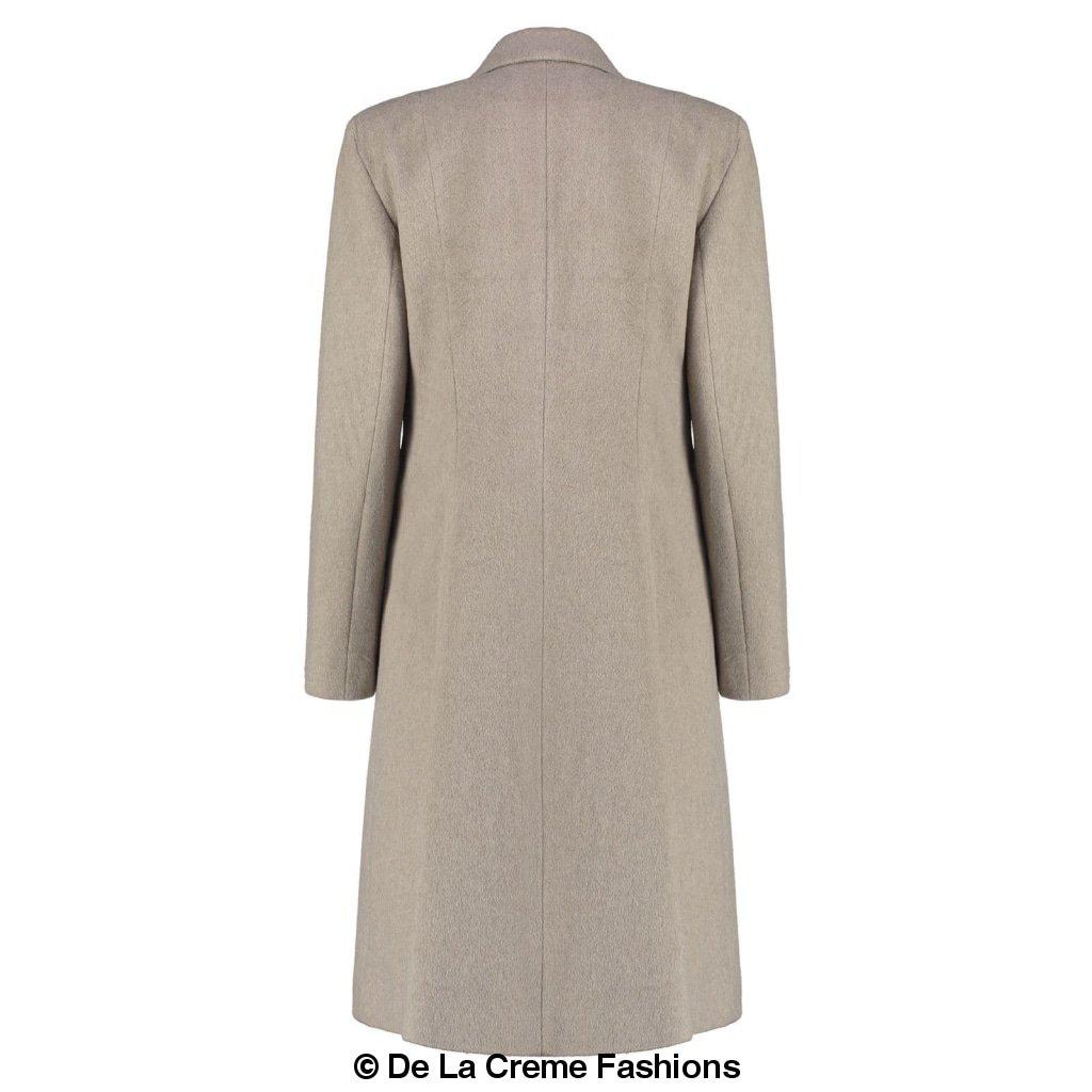 De La Creme - Abrigo largo de invierno de mezcla de mohair para mujer