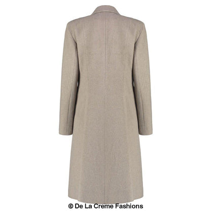 De La Creme - Abrigo largo de invierno de mezcla de mohair para mujer