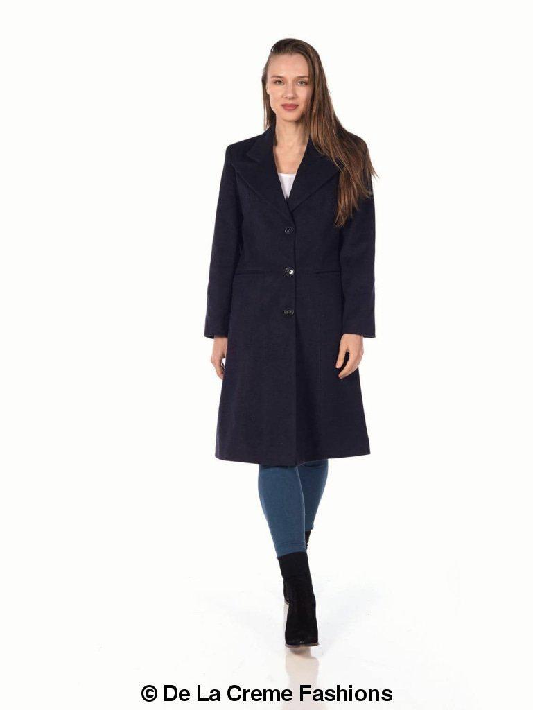 De La Creme - Abrigo largo de invierno de mezcla de mohair para mujer