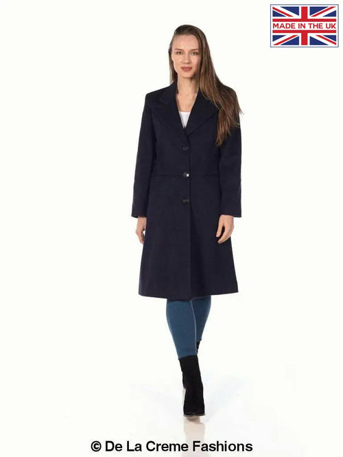 De La Creme - Abrigo largo de invierno de mezcla de mohair para mujer
