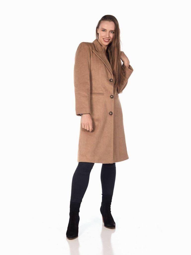 De La Creme - Abrigo largo de invierno de mezcla de mohair para mujer