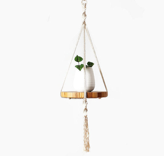 Soporte de macramé para plantas, Cuelgaplantas de macramé, Planta