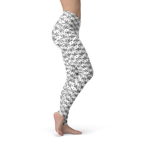 Leggings de dados blancos y negros para mujer