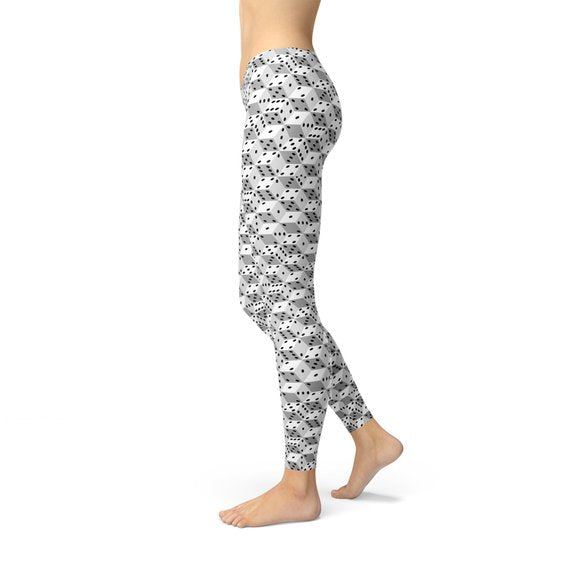 Leggings de dados blancos y negros para mujer