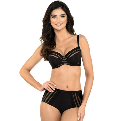 Sujetador Gorteks Luna negro a rayas con relleno de figura completa