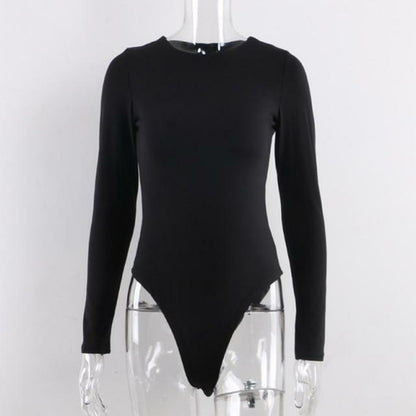 Body de manga larga con cuello redondo