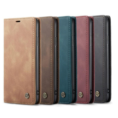 Estuche tipo billetera magnética de lujo con tapa para iPhone 7, 8, X, 11, 12, 13