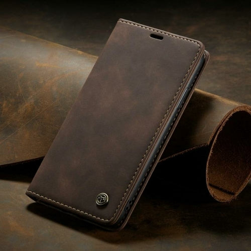 Estuche tipo billetera magnética de lujo con tapa para iPhone 7, 8, X, 11, 12, 13