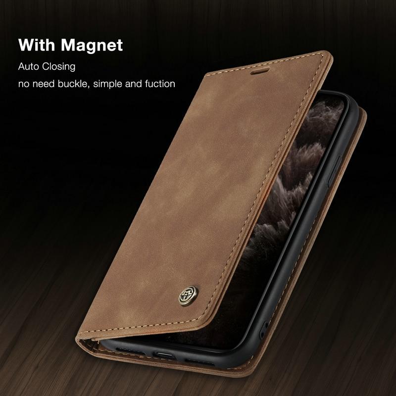 Estuche tipo billetera magnética de lujo con tapa para iPhone 7, 8, X, 11, 12, 13
