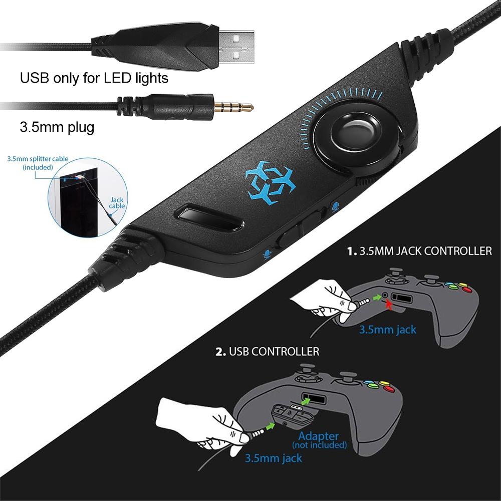 Auriculares de juego estéreo Dragon LED con micrófono