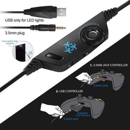 Auriculares de juego estéreo Dragon LED con micrófono