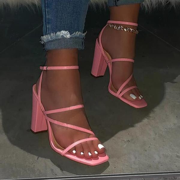 Nuevas Sandalias de Verano Cómodas y Versátiles con Tacón Alto y Puntera Abierta