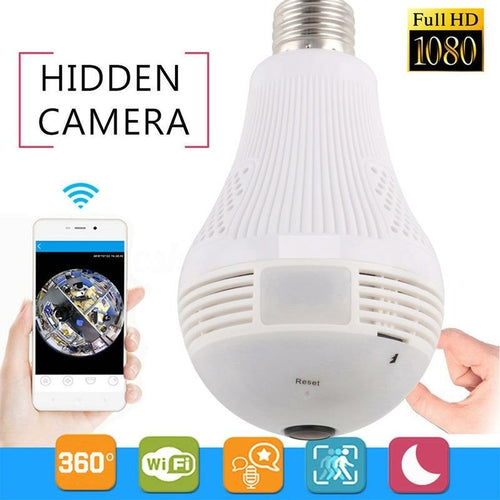 Anspo 1080P 2MP WiFi Cámaras de Seguridad Panorámicas tipo Bombilla 360 Grados para el Hogar