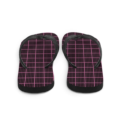 Chanclas a cuadros negras y rosas