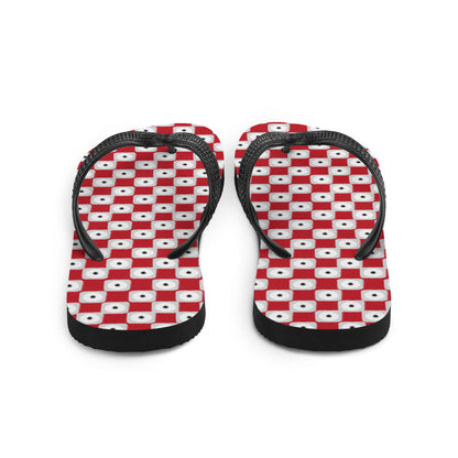 Chanclas con estampado de cuadros rojos