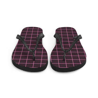 Chanclas a cuadros negras y rosas