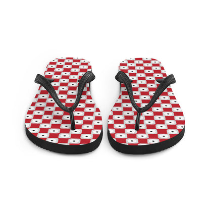 Chanclas con estampado de cuadros rojos