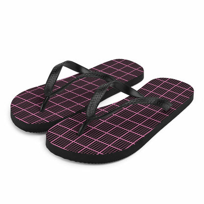 Chanclas a cuadros negras y rosas