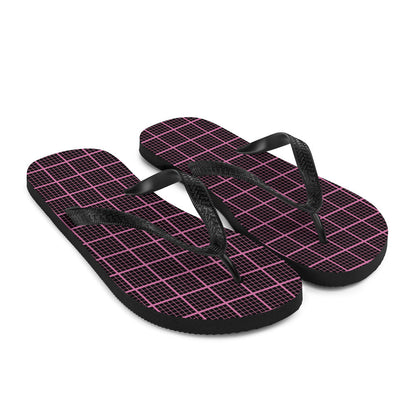 Chanclas a cuadros negras y rosas